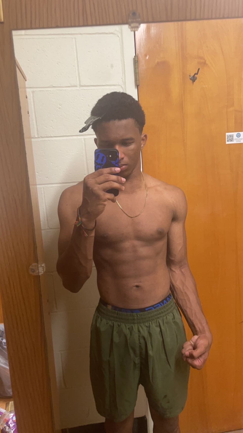 Black Men Abs Selfie